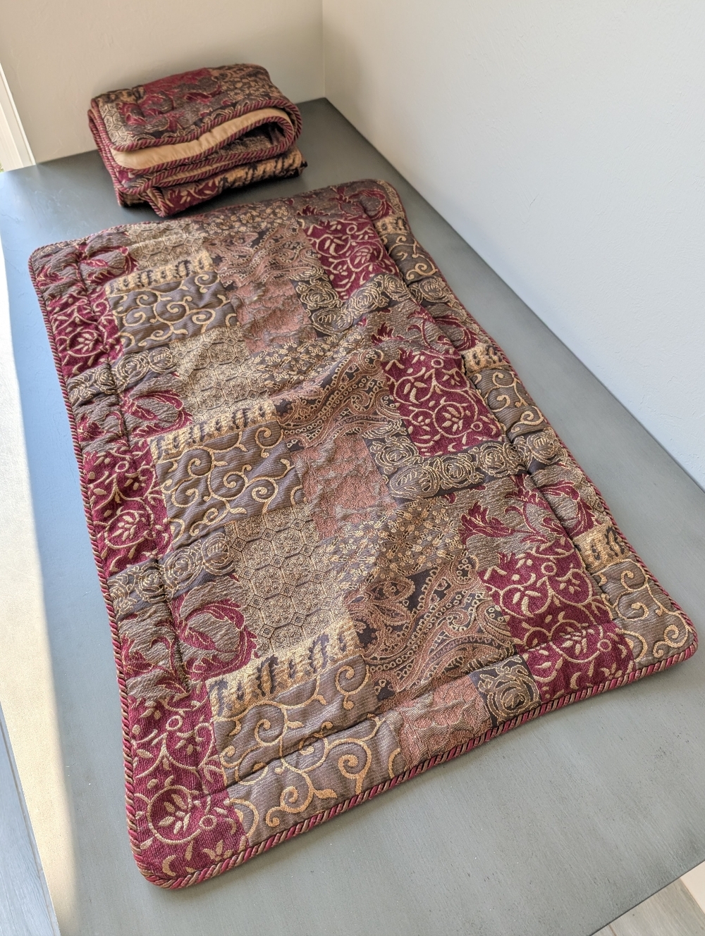 Croscill Home King Pillow Covers  Patchwork Tapestry Jacquard Red Galleria